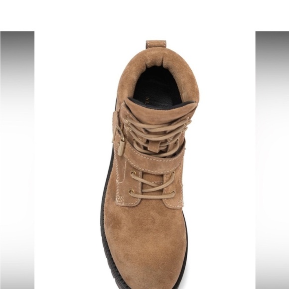 New in Box ALL SAINTS Paulina Suede Moto Boot Desert Sand  Size US 8 EU 38 - Picture 3 of 5